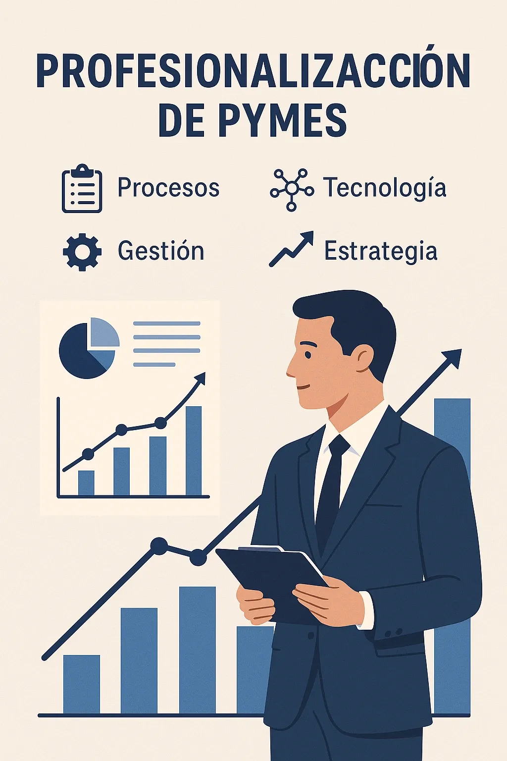 Diagrama mostrando la evolución de una pyme hacia la profesionalización
