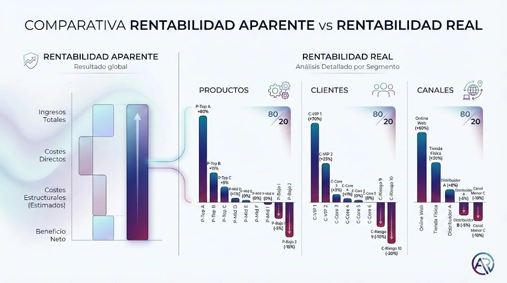 Análisis de rentabilidad por productos, clientes y canales: cómo identificar qué realmente genera beneficios