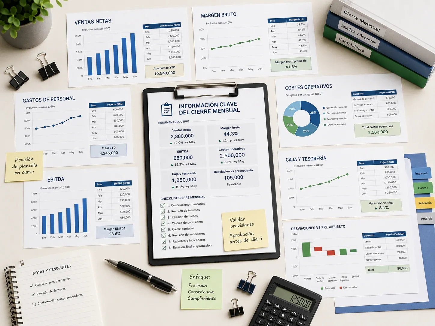 Información clave para el cierre financiero mensual