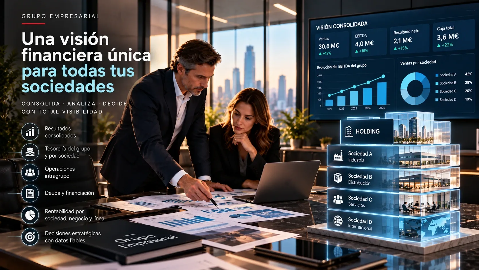 Estructura de un grupo empresarial y relaciones financieras entre sociedades