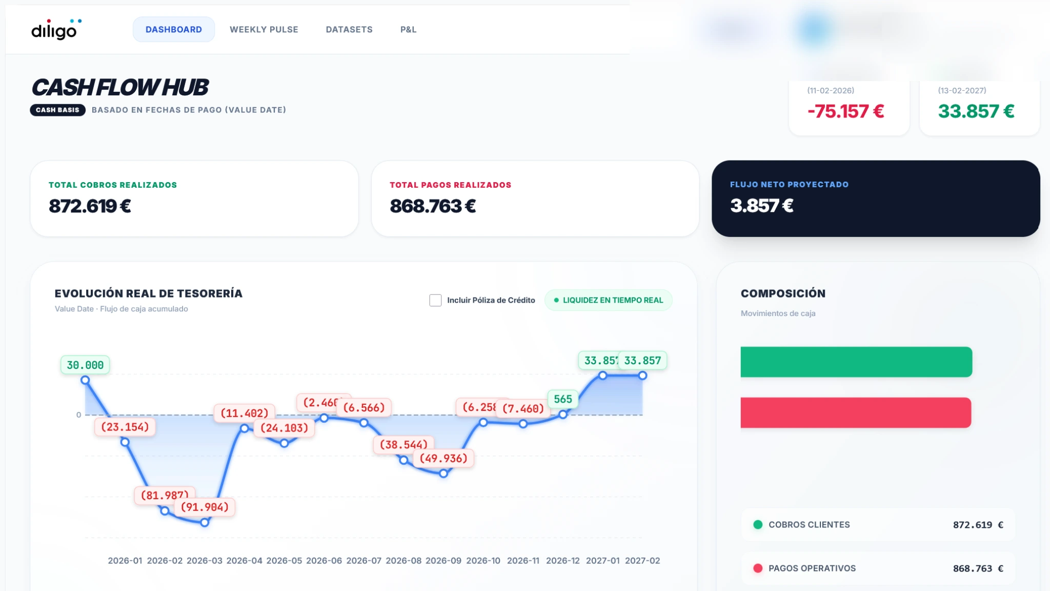 Cashflow Hub - Reporting Diligo